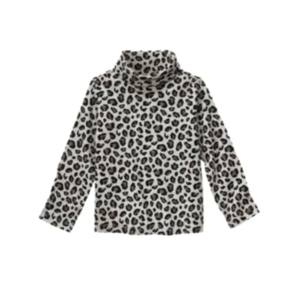 NEW Gymboree Girls 3 3T grey black leopard Tres fabulous turtleneck top T-shirt